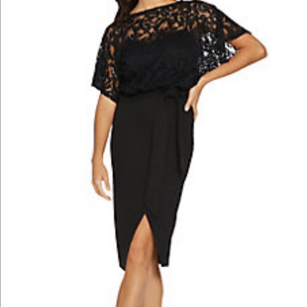 Quiz Black Lace midi dress size 4